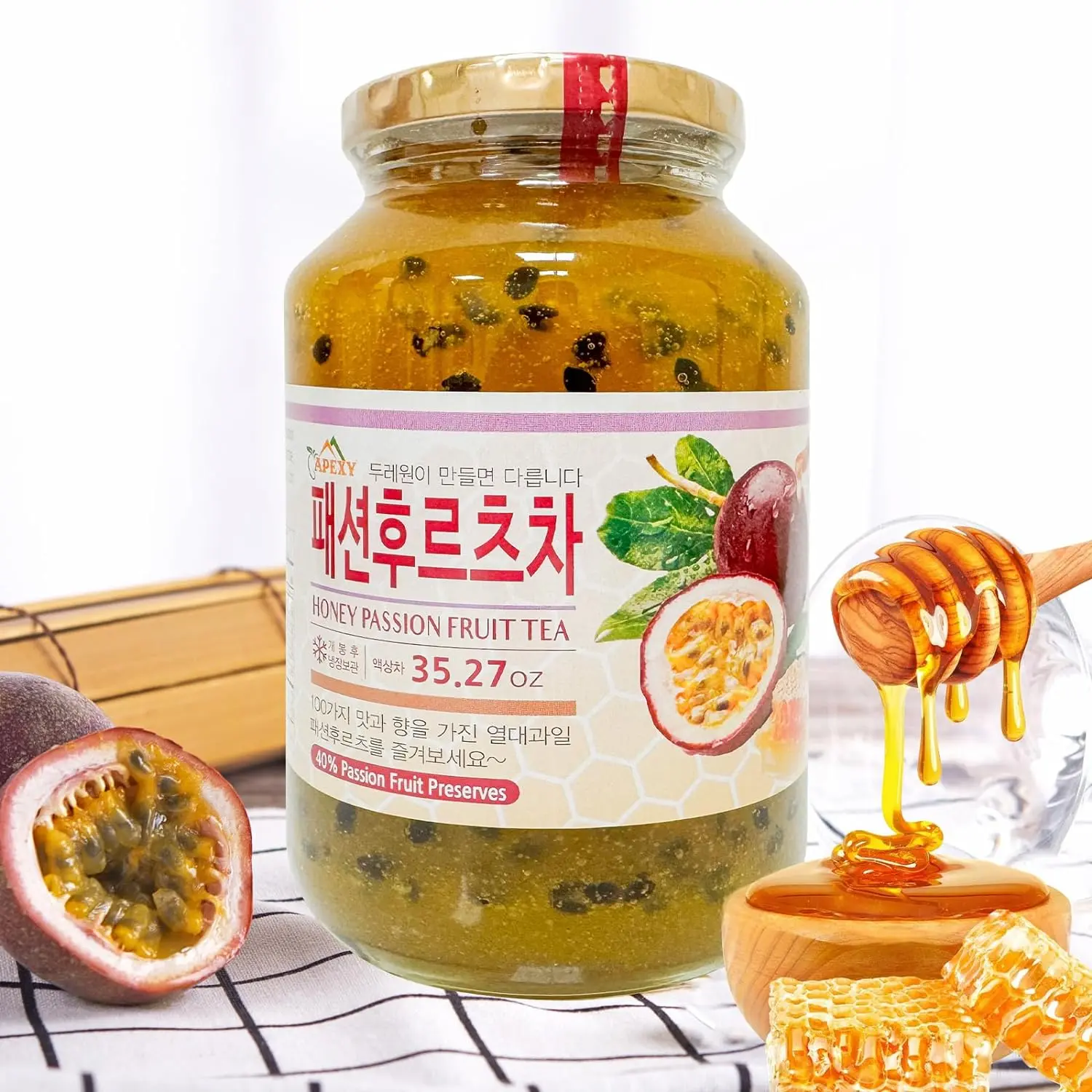 Apexy Authentic Korean Honey Passion Fruit Tea, Passionfruit Puree