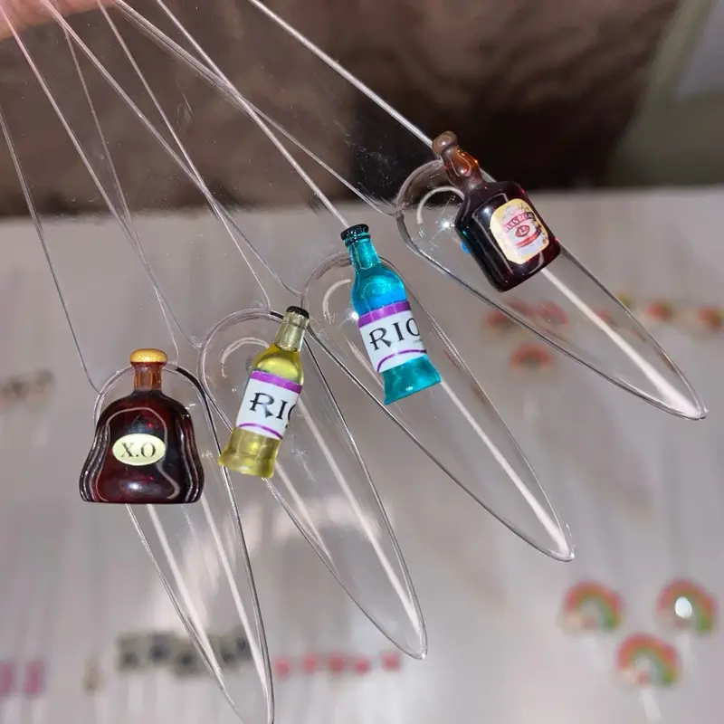 Liquor Nail Charms Trendy Large Nail Charms Featuring Unique Bottle Designs for Stylish Nail Art