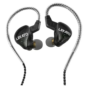 LEKATO In Ear Monitors H5 Headphones,Hybrid Hifi Earphones for Musicians Singers, Detachable 2Pin Cable 1BA+1DD Wired Gaming Earbuds Professional Deep Bass Sound Isolating