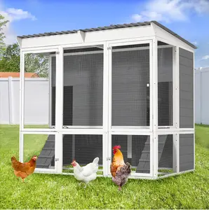 【2 packages arrived at different times】YODOLLA 67'' Extra Large Chicken Coop with Run, Wood Chicken House with 4 Nesting Boxes & Roost Bar for 8-10 Chickens, Outdoor Hen Fence Poultry Pet Cage for Backyard