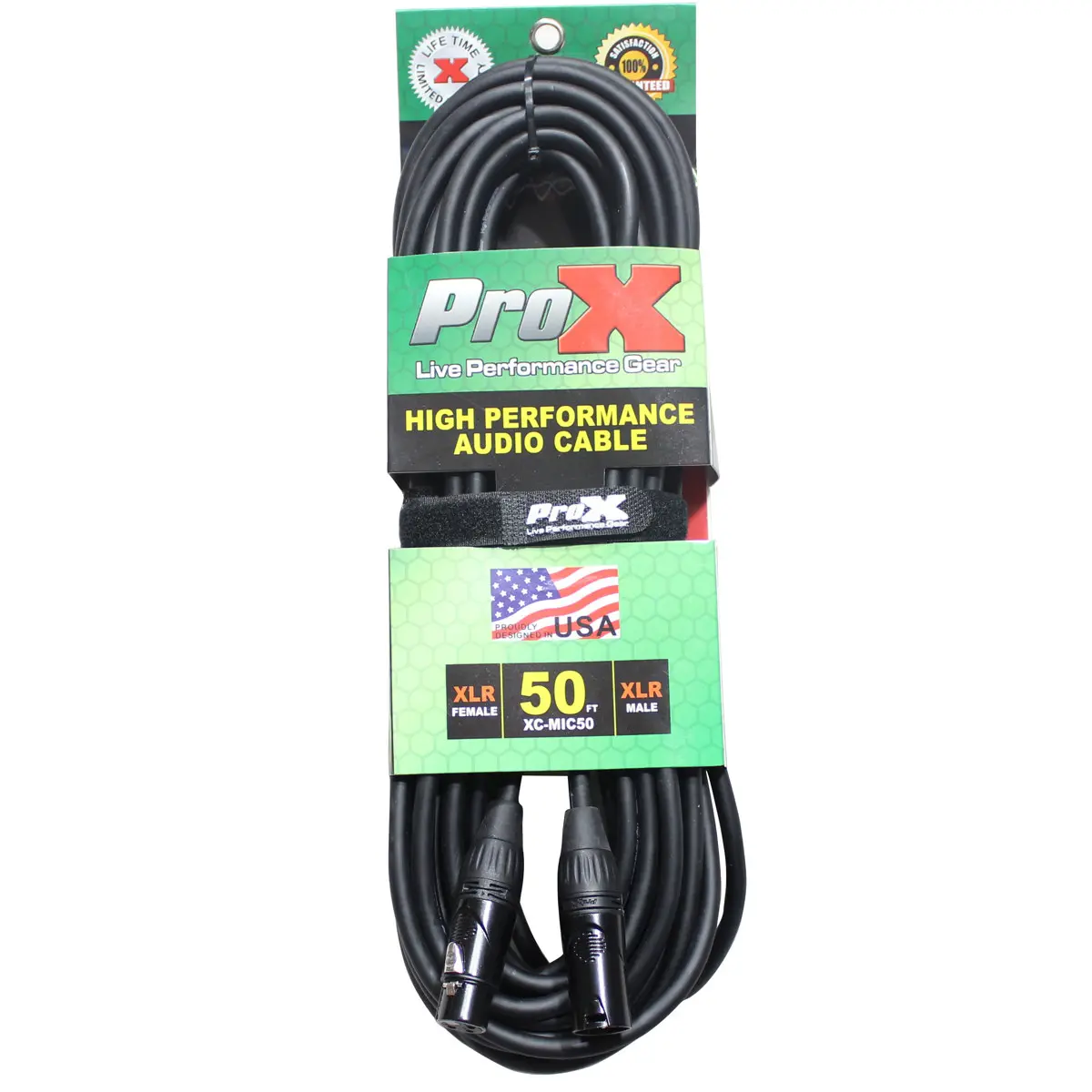 ProX XC-MIC50 50' XLR-F to XLR-M Balanced High Performance Microphone Cable