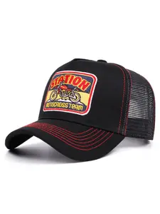 2026 New Fashion Creative Skateboard Hat Motorcycle Embroidery Script Premium Trucker Hat Custom Embroidered Hat Street Personality Hip Hop Hat Outdoor Leisure Sports Sunshade Hat Daily Commuter Decorative Hat Male Female Same Style Breathable Mesh Hat