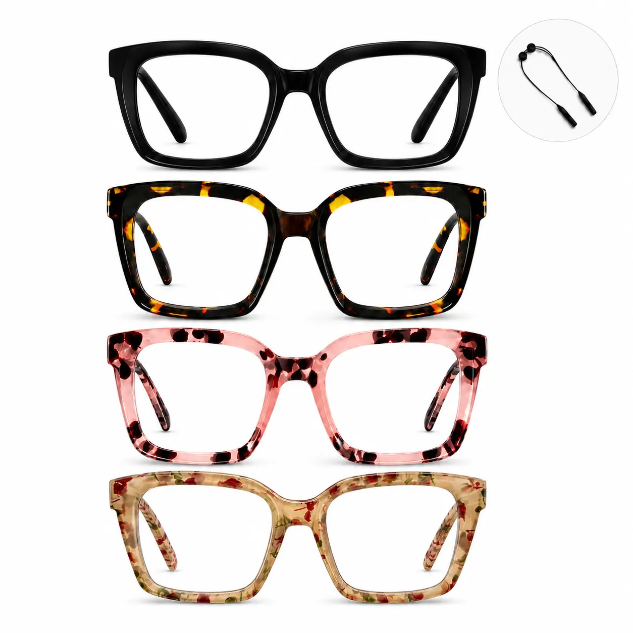 Oversized Square Progressive Reading Glasses for Women & Men, Blue Light Blocking No-Line Readers with Spring Hinges, Lightweight Anti-Glare Computer Glasses for Reading, Work & Daily Use