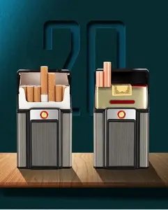 2-in-1 Metal Durable Lighter,USB Rechargeable Flameless Lighter, Metal Case,Outdoor Windproof Lighter, Ideal Gift for Men,Metal Lighter,Flameless Lighter,2-in-1 Lighter