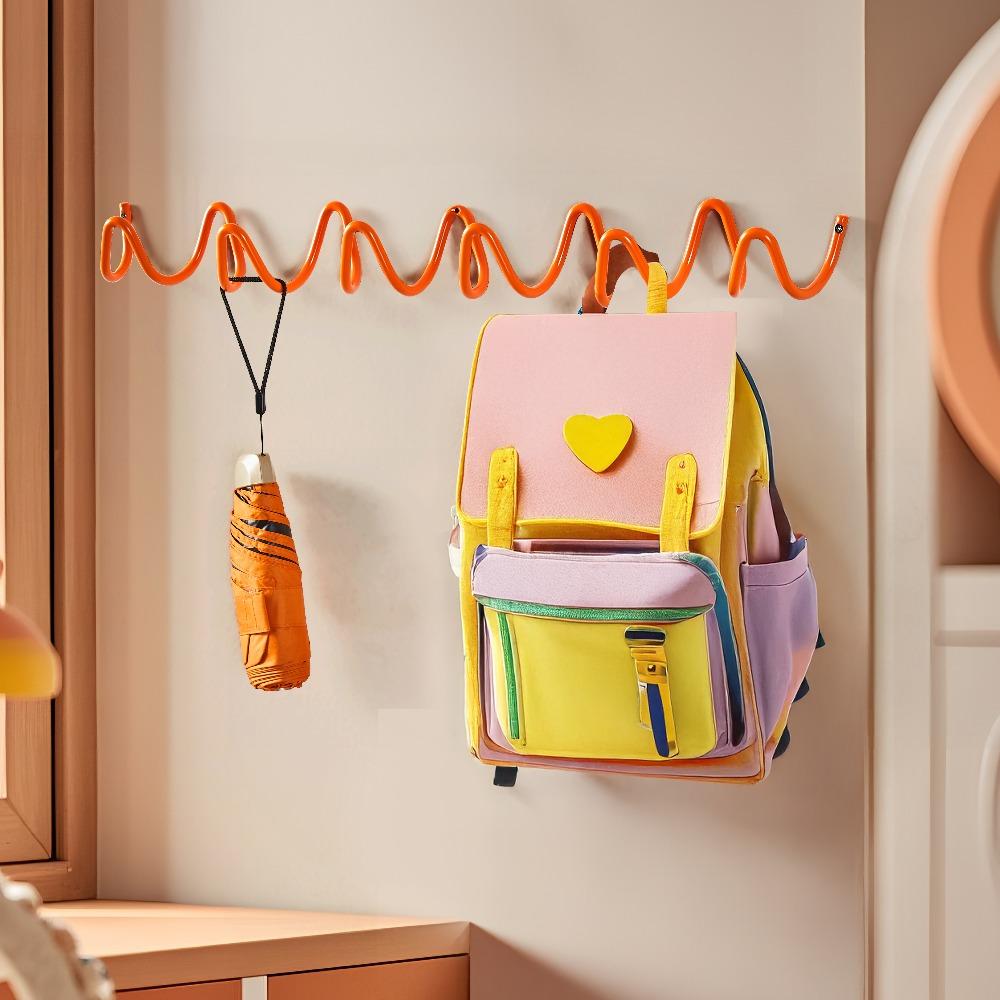 1pc Norse-style 3/4/5/6 Hook Wavy Coat and Scarf Hook | Exquisitely Crafted, Wall-Mounted Metal, Perfectly Combining Storage and Aesthetics, Suitable for Family Organization, Hotel Decoration, Clothing Store Display and Gifts