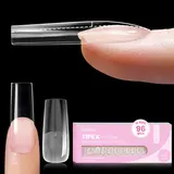 Beetles Tipex Lite Apex Nail Tips, 96/160/256/512PCS Pre-Etched Acrylic Nail Tips for Flat Nails & C-Curve Nail Beds, XS/S/M/L/XL Stiletto, Square, Almond & Coffin Nail Tips,familyfun