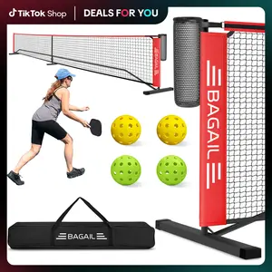 【Holiday Haul】BAGAIL Portable Pickleball Net Set, 22 FT Regulation Size Pickle Ball Net with Ball Collector, Carry Bag, Easy Setup for Outdoor Indoor Driveway family sport Training Equipment Baseball Bat