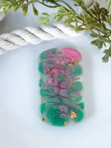Rectangular Resin Keychain with Rounded Edges