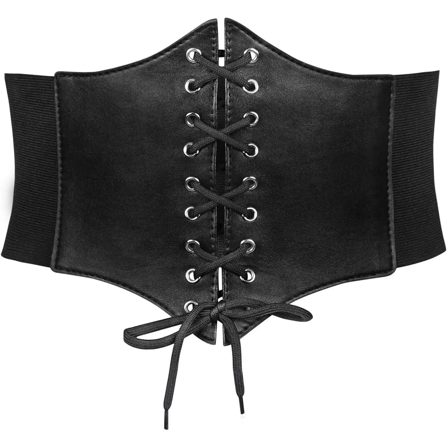 Women’s Elastic Lace-Up Tied Waspie Corset Belt - Fashion Adjustable Leather Belt for Costume Waist Accessorizing, Leather Belts, Fashion Belt