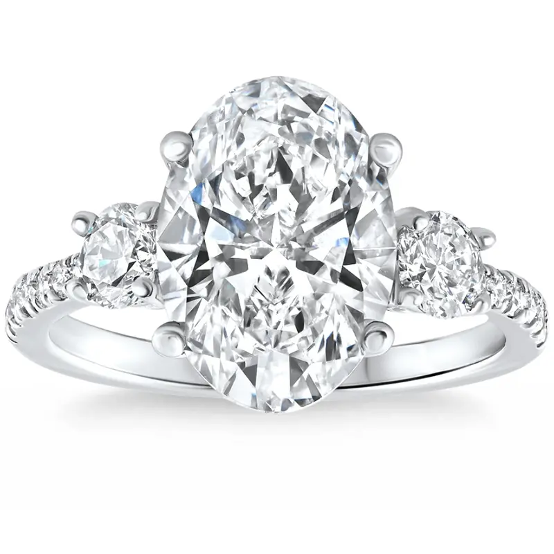 Certified 3 1/4Ct Oval Diamond Engagement Ring 14k Gold Lab Grown