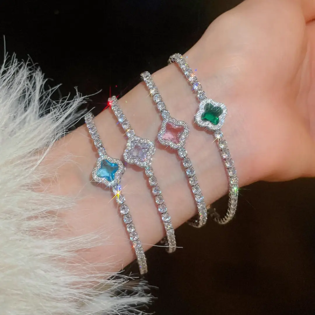 Four Leaf Clover Tennis Bracelet