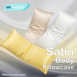 NTBAY Satin Body Pillowcase for Hair & Skin – Silky Smooth Body Pillow Cover with Envelope Closure, Soft Cooling Long Pillowcase 20x54 Inches