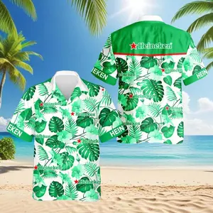 Beers Hawaiian Shirt, Beach Floral Style Tropical Short Sleeve Shirt, Summer Aloha Button Down Shirt, Gift for Him or Her