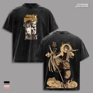 Benimaru Shinmon Fire Force Anime Tee, Enbu Lord Asakusa Flame Power Graphic T-Shirt, Double Sided Vintage Washed Oversized Streetwear Shirt, Dark Manga Design, Heavyweight Cotton Unisex Fan Gift Merch