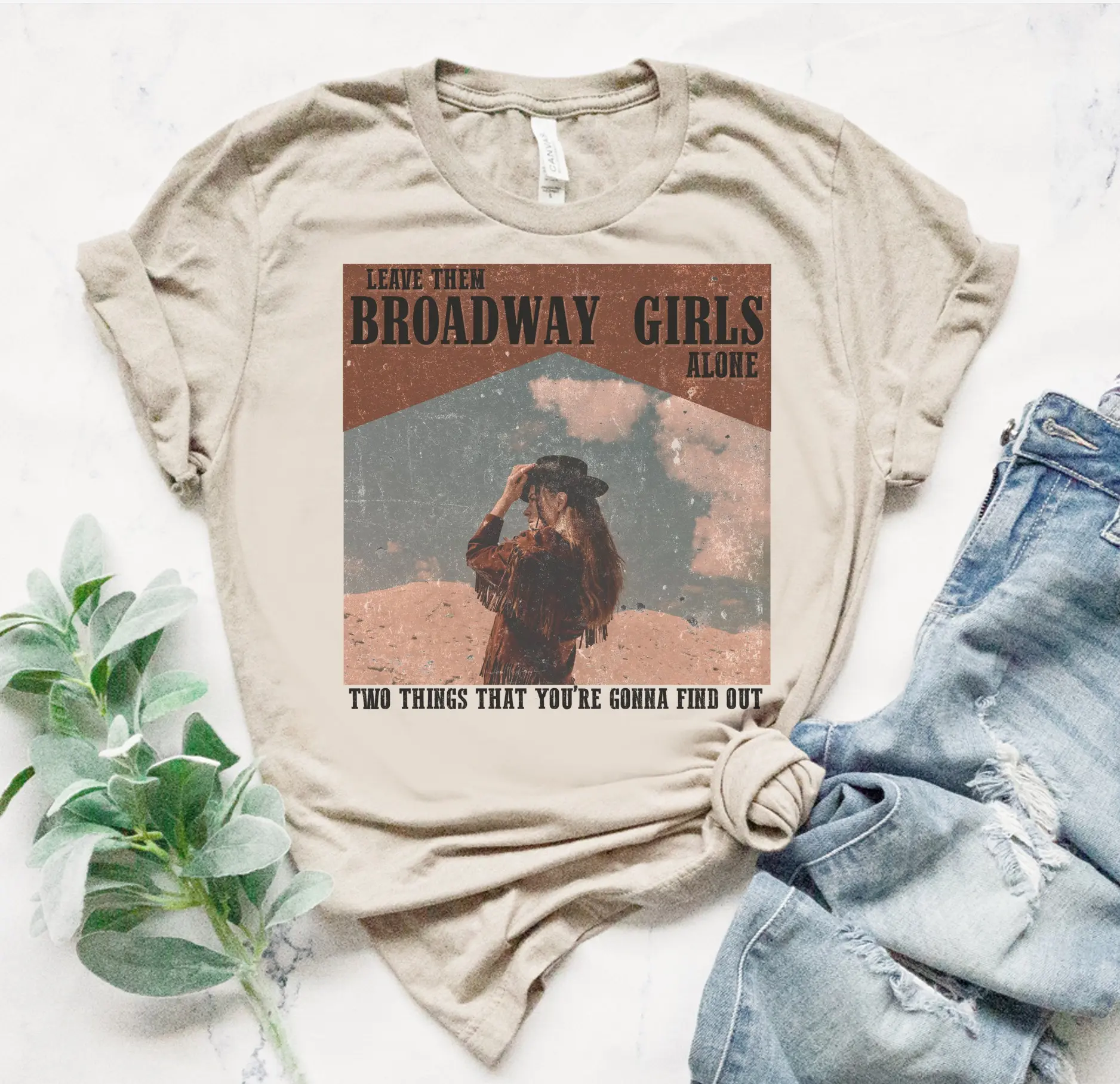 Vintage Country music tee Broadway Western T-Shirt Boho nashville Broadway Tshirt Cowboy Tee Cowgirl Shirt  Tshirt Country Cowboy Tee Soft Print Shirt Casual Top Womenswear Breathable Comfortable Jacket Jeans Leggings