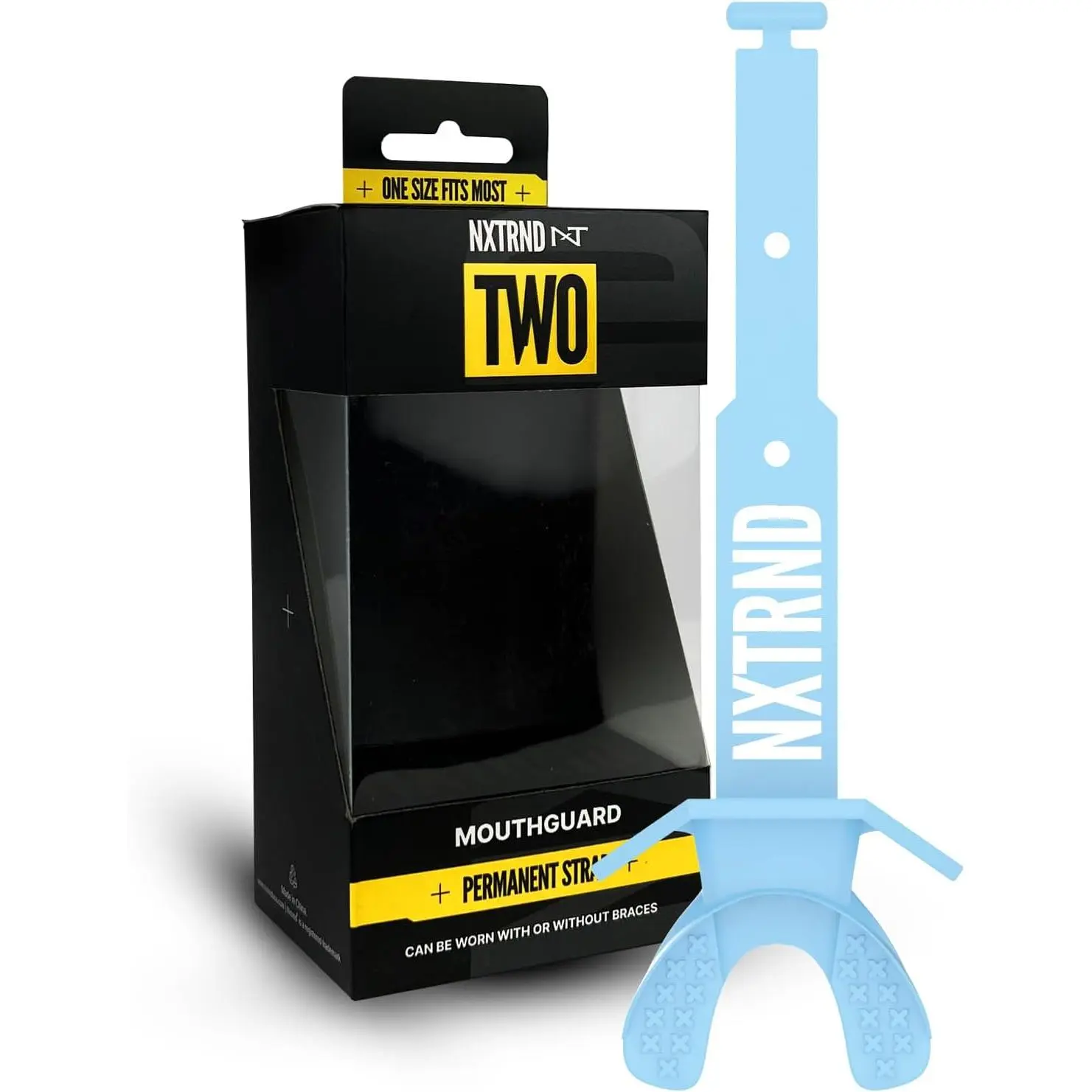 Nxtrnd Two Football Mouth Guard, Football Mouthpiece with Strap, Fits Adult & Youth (Columbia Blue)
