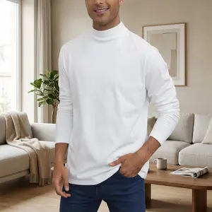 Men's Casual Mock Turtleneck Long Sleeve T-Shirt - Thermal Stretchy Pullover Basic Lightweight Undershirt Sweater Top Comfortable Breathable Everyday Wear Perfect for Daily Leisure Fashion