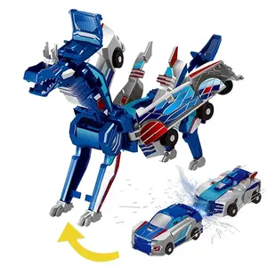 Dinosaur Transforming Car Toy, Fun Collision Toy Transforms into Dinosaur, Perfect Birthday Gift for Kids, Battery-Free Unique Toy, Transformer Car