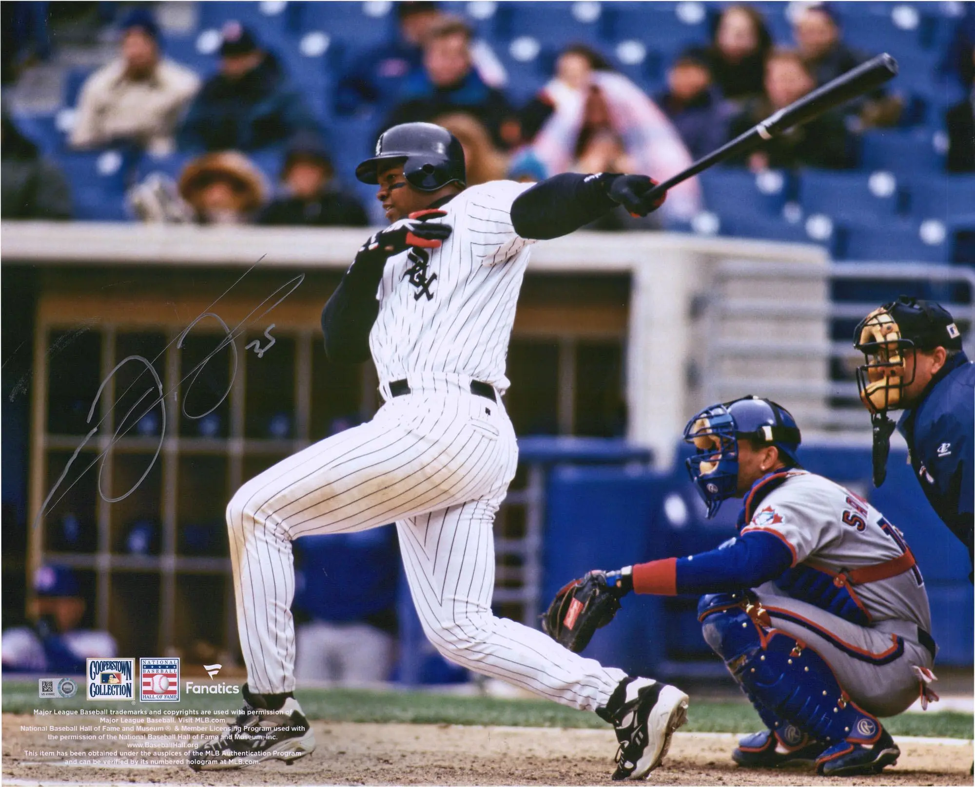 Frank Thomas Chicago White Sox Autographed 16" x 20" Hitting Photograph - Fanatics Authentic Certified