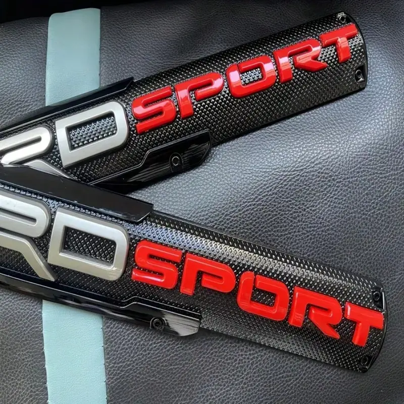 2pcs For Tacoma Sport Off Road 3D ABS Model Nameplate Door Emblem Sticker Badge Black&Red Set of 2 TRD Off Road Sport Pro Emblem Decal Self adhesive Badge Stickers for Sport Pro SR5 V6 4X4 Truck Tundra Tacoma car lover gift