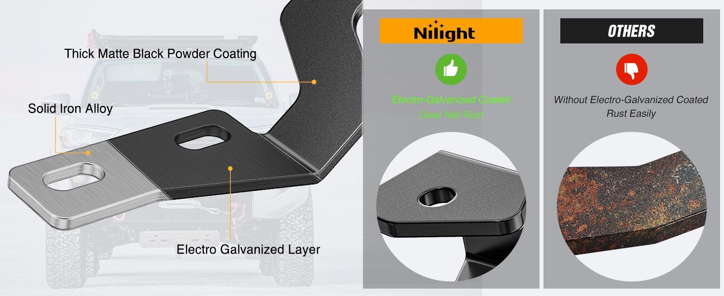 Nilight Ditch Light Brackets Hood Hinges Mount Bracket Kit for Auxiliary Offroad LED Pods Work Lighting Compatible with Toyota Tundra 2014 2015 2016 2017 2018 2019 2020 2021