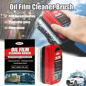 Automotive Oil Film Cleaning Brush Car Glass Oil Film Cleaner Glass Coating for Windshield Glass Oil water Film Remover for Windshield Clean Tool Extendable Heavy Duty Ice Scraper and oil film remover