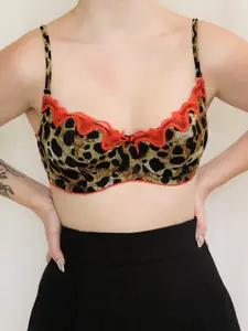 AMERICAN Y2k VINTAGE CHEETAH UNDERWIRE BRA - (38C/40B/36D)