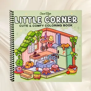 Coco Wyo Coloring Books Little Corner, Spiral Binding for Adults and Teens Featuring Super Cute , Fun and Creative Coloring for Kids, Gift