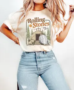 Rolling Christian T-Shirt Trendy Stones Easter Clothing Jesus Christ Shirt Gift For Christian Faith-Based Graphic Tee
