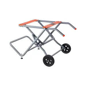VEVOR Portable Table Saw Stand, 350 lbs Load Capacity, Rolling Foldable Table Saw Table with 8 Inches Rubber Wheels, Heavy Duty Construction, Easy Storage, Universal for Most Brands of Table Saws