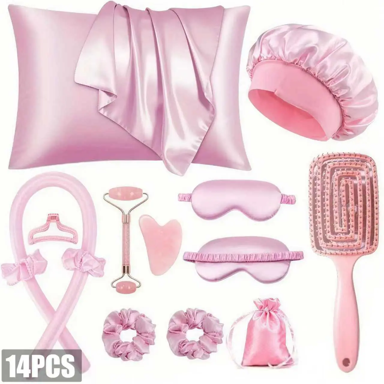 12/14 PCS Sleep Hair Styling Set, No-heat, Damage-free Curling Iron, Overnight Curling Iron, Facial Massager, Perfect Gift for Your Best Friend/Girlfriend/Lover/Mom, Valentine's Day/Mother's Day/Christmas Gift