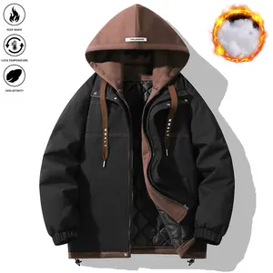 Men’s Winter Hooded Jacket – Fully Open Coat with Multi-Color Design, Loose-Fit Windproof Coat Machine Washable, Suitable for Skiing, Skateboarding & Cold Weather (Casual Outerwear), Men’s Winter Jacket, Men’s Winter Coat, Men’s Winter Jacket