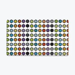 Inked Rainbow D20 Pattern Thin Desk Mat