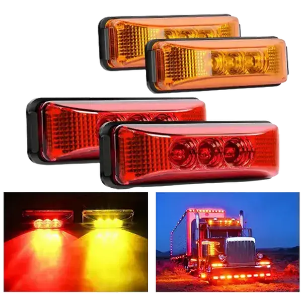Nilight 3.9 in High Bright LED Car Lights - IP67 Rated Micro Reflex Fender Side Marker Lights for Pickups, Truck Upgrades (4 Pieces)