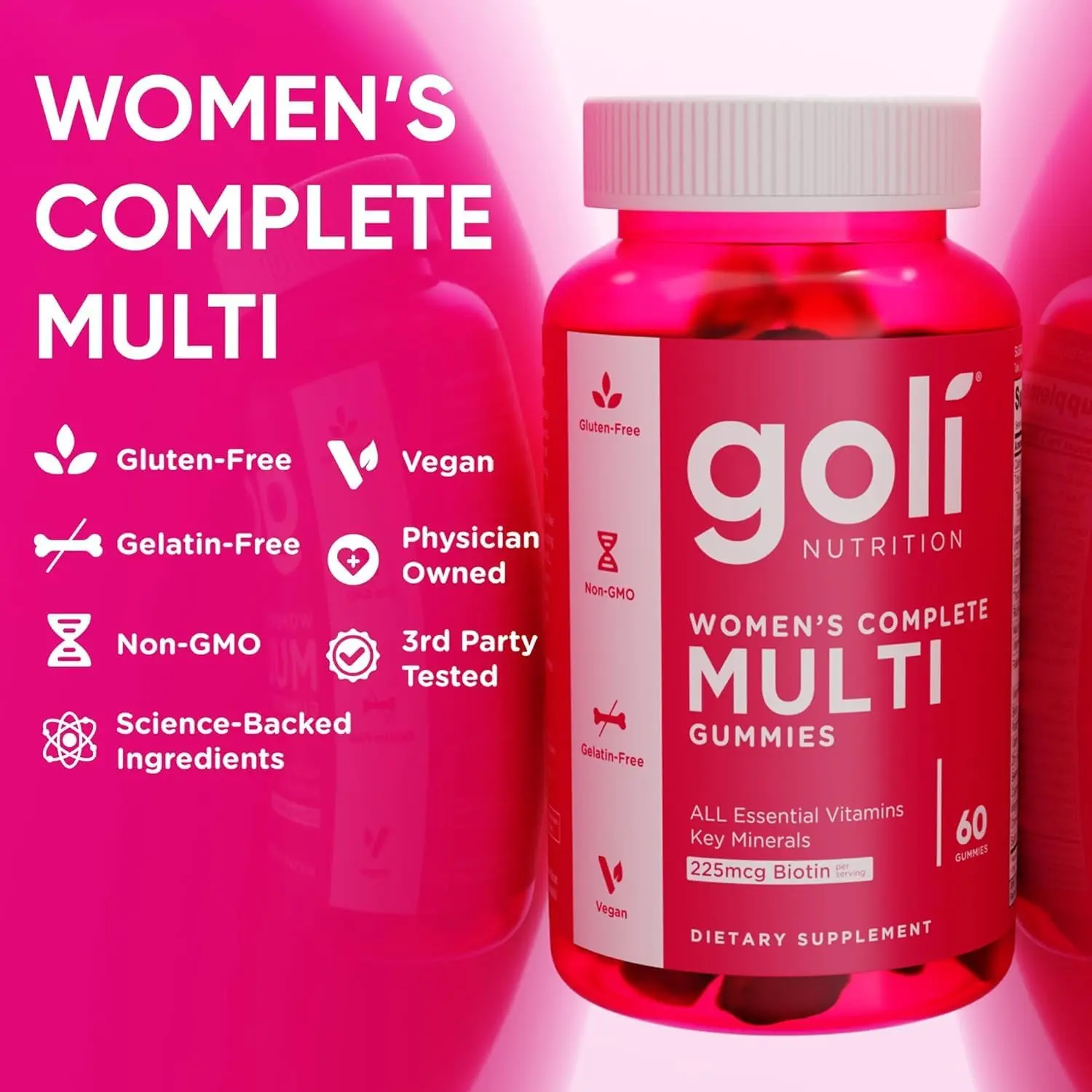 Maglin’s Beauty Balance Duo – Women’s Complete Multi All 13 Essential Vitamins, All B Vitamins, Vitamin C, A, D, E, K, Zinc, Biotin. & Goli SuperFruits Beauty Gummy – Plant-Based, Collagen, Antioxidants, Vegan, Non-GMO, Gluten & Gelatin-Free