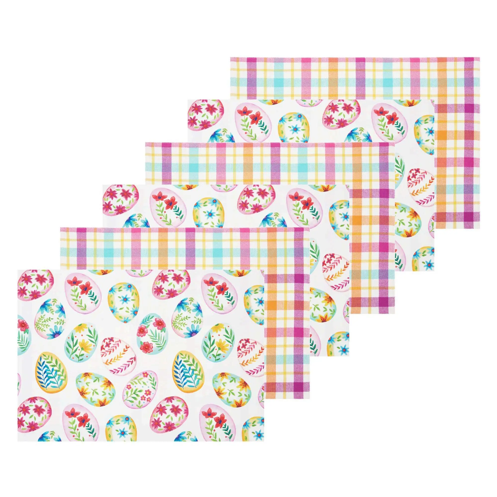 Easter Egg Charm & Plaid Placemat Set of 6 by Valerie