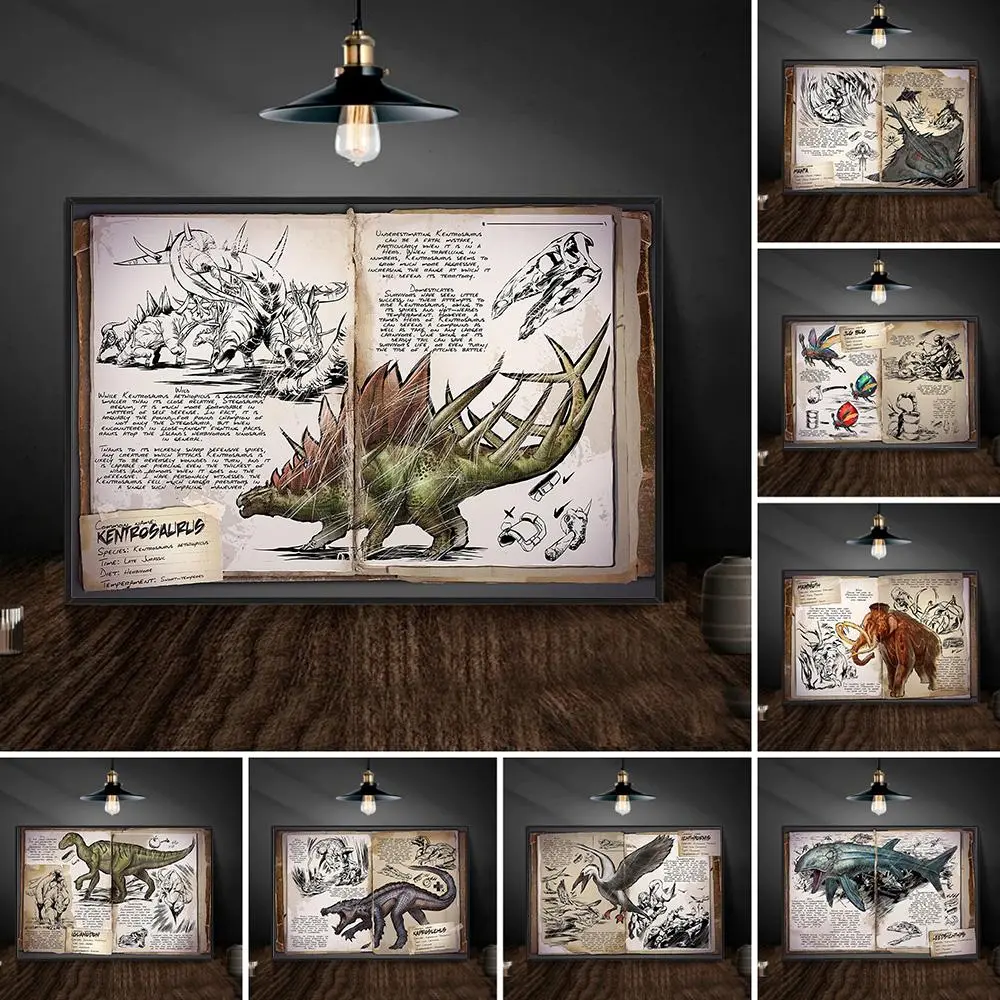 Vintage Survival Evolved Adventure Game Poster Prints Ark Books Survival Game Painting Boys Room Gamer Wall Home Decor