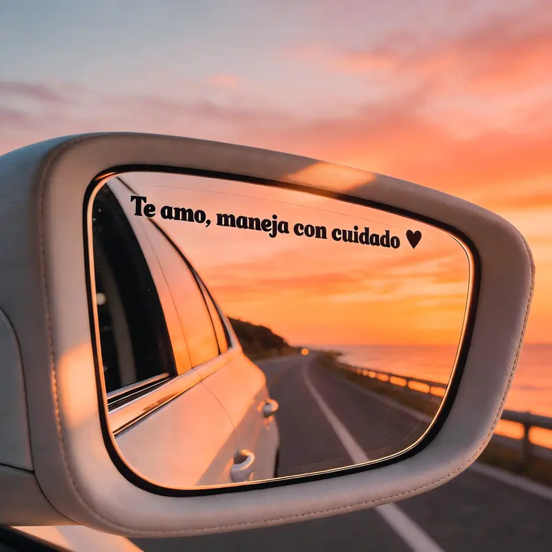 Te Amo Maneja Con Cuidado 4PCS Car Decal for Vehicle Decoration Inspirational Message for Rearview Mirror Enhance Your Car with Style Car Accessories Windshield Sticker