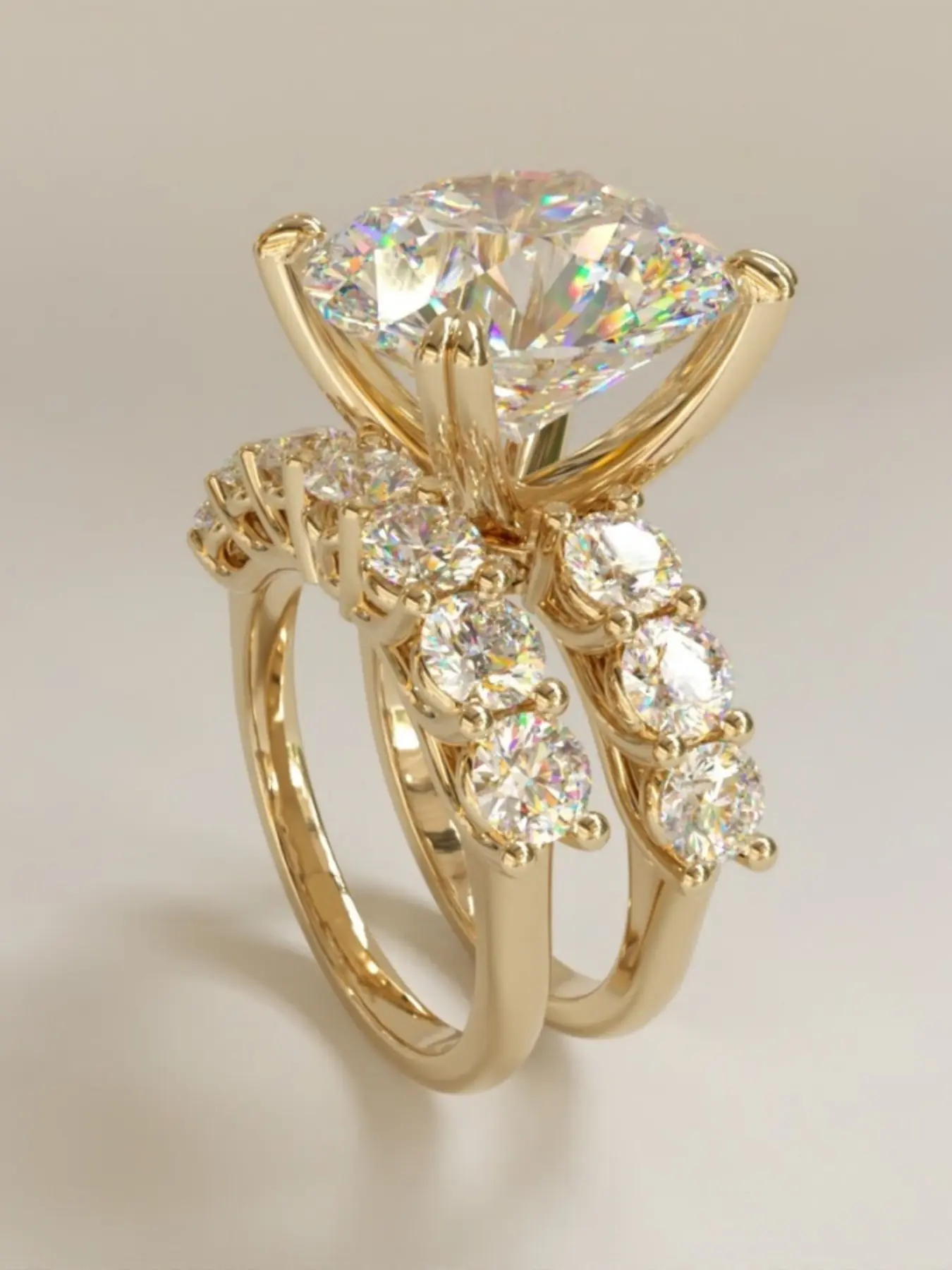 Elegant Zircon Rings Set for Women, Beautiful Rings, Unique Fashionable Bridal Wedding Jewelry, Anniversary Gift for Her, Cubic Zirconia CZ Rings, Bridal Ring Sets