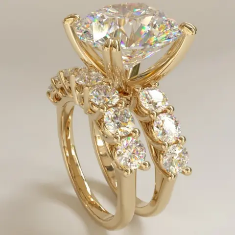 Elegant Zircon Rings Set for Women, Beautiful Rings, Unique Fashionable Bridal Wedding Jewelry, Anniversary Gift for Her, Cubic Zirconia CZ Rings, Bridal Ring Sets