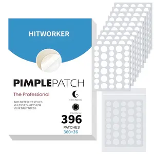 Hitworker Hydrocolloid Pimple Patches, 396 Count, Day & Night Blemish Spot Covers, Invisible Waterproof Facial Stickers, 0.3mm & 0.5mm Thickness, Blemish Barrier Patches