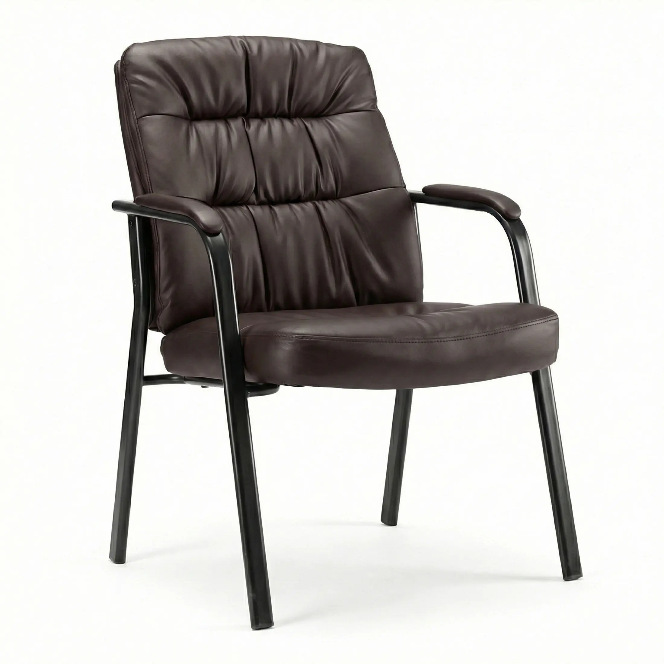 PU Leather conference chair with Padded Armrest，Mid-back Executive Guest Chair for Office Meeting Room