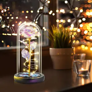 Mother's Day Gifts, LED Everlasting Rose, Eternal Flower, Rose Flower in Glass Dome, Romantic Creative Gifts Ideas for Women, Valentine's Day, Birthday, Anniversary on Any Occasion