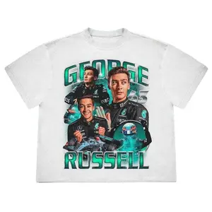 Vintage George Russell Racing T-Shirt, 90s Retro Tee, Washed Distressed Graphic Unisex Shirt, Perfect Gift for Motorsport Fans