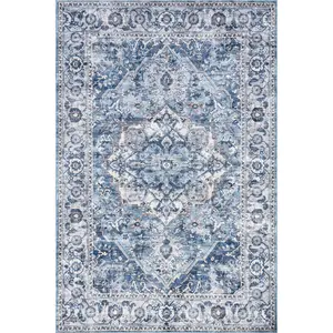Joslyn SpinClean Traditional Floral Machine Washable Area Rug