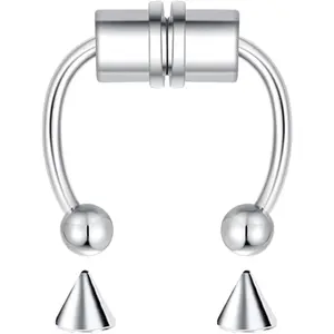 Magnetic Septum Ring (5 Pack) -  Fake Nose Ring Fake Septum Fake Lip Rings Fake Septum Piercing Fake Nose Piercing