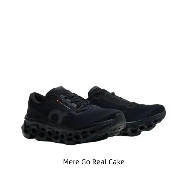All matte black lightweight running sneakers with hollow cloud cushion midsole, breathable knit mesh delivers shock absorption for long runs, gym workouts & all-day city commutes