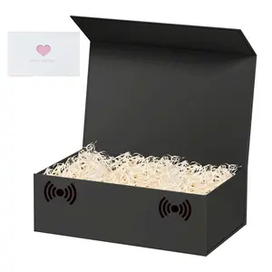 Gift Boxes with Lids, 10.7'x7'x2.8' Groomsmen Proposal Box, Luxury Black Gift Box with Ribbon for Bridesmaid Box, Graduation, Christmas, Wedding, Birthday, Party