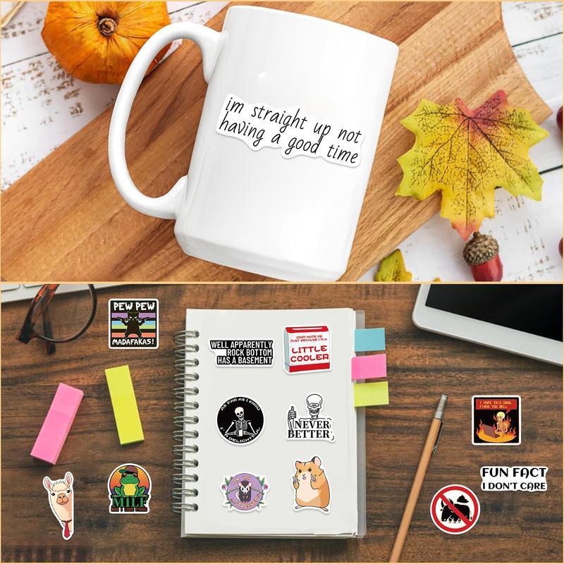 100PCS Funny Sarcastic Sticker Pack, Waterproof Vinyl Meme Stickers for Laptop, Water Bottle, Phone, iPad & Folding Chair