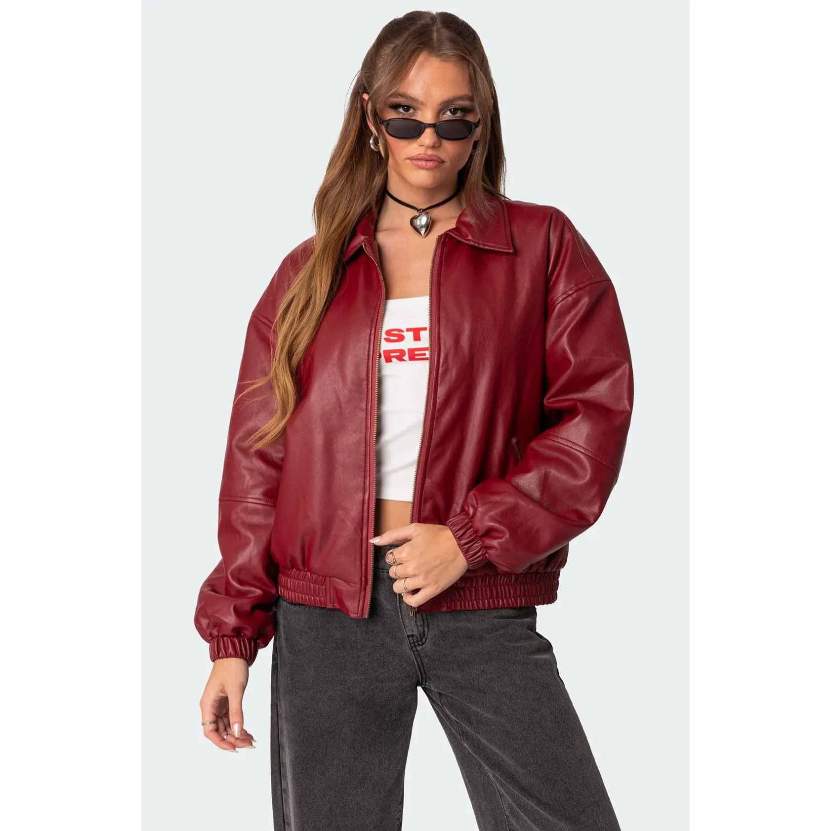 Madewell red leather jacket - TikTok Shop
